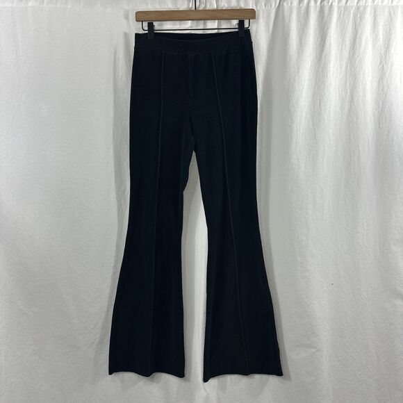 Aerie Groove On Ribbed Black Corduroy Flare Pull On Pants Womens Size S Long - Picture 1 of 12